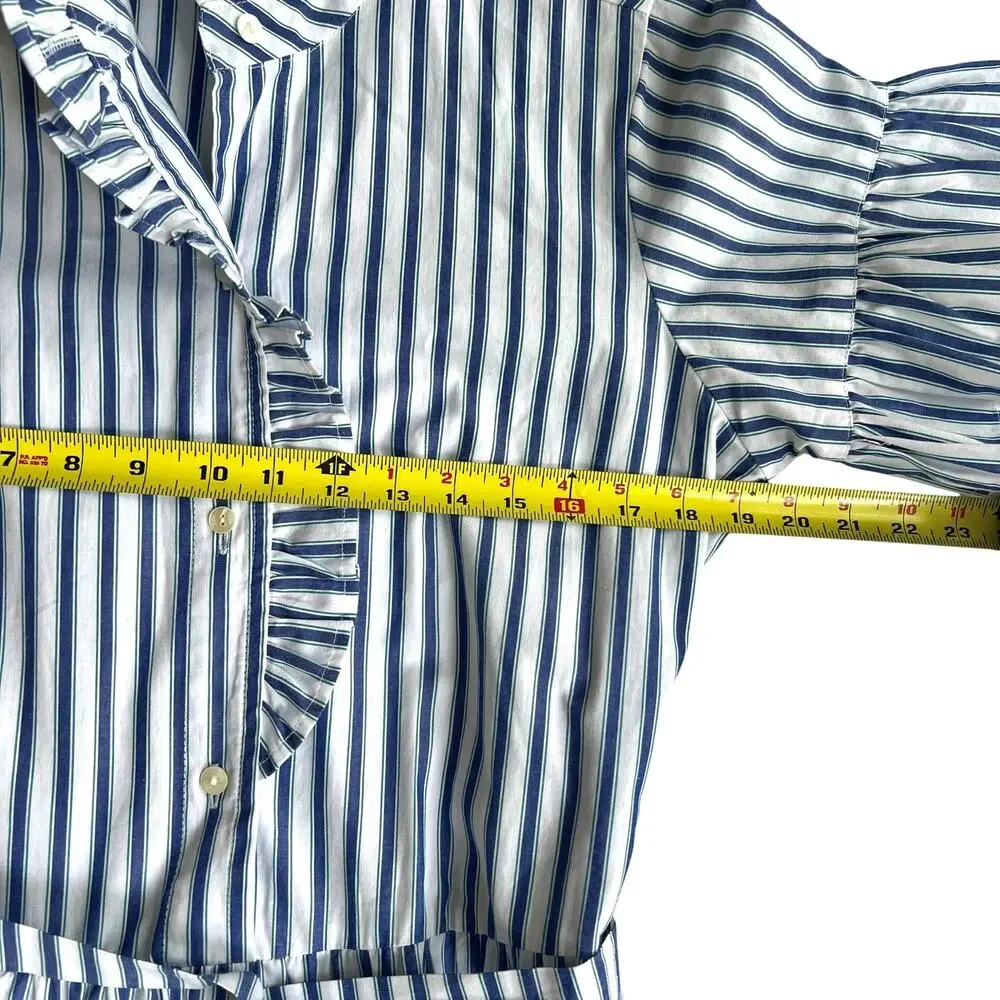 Mille striped tiered maxi dress coastal grandmother resortcore cotton Small - Picture 6 of 8
